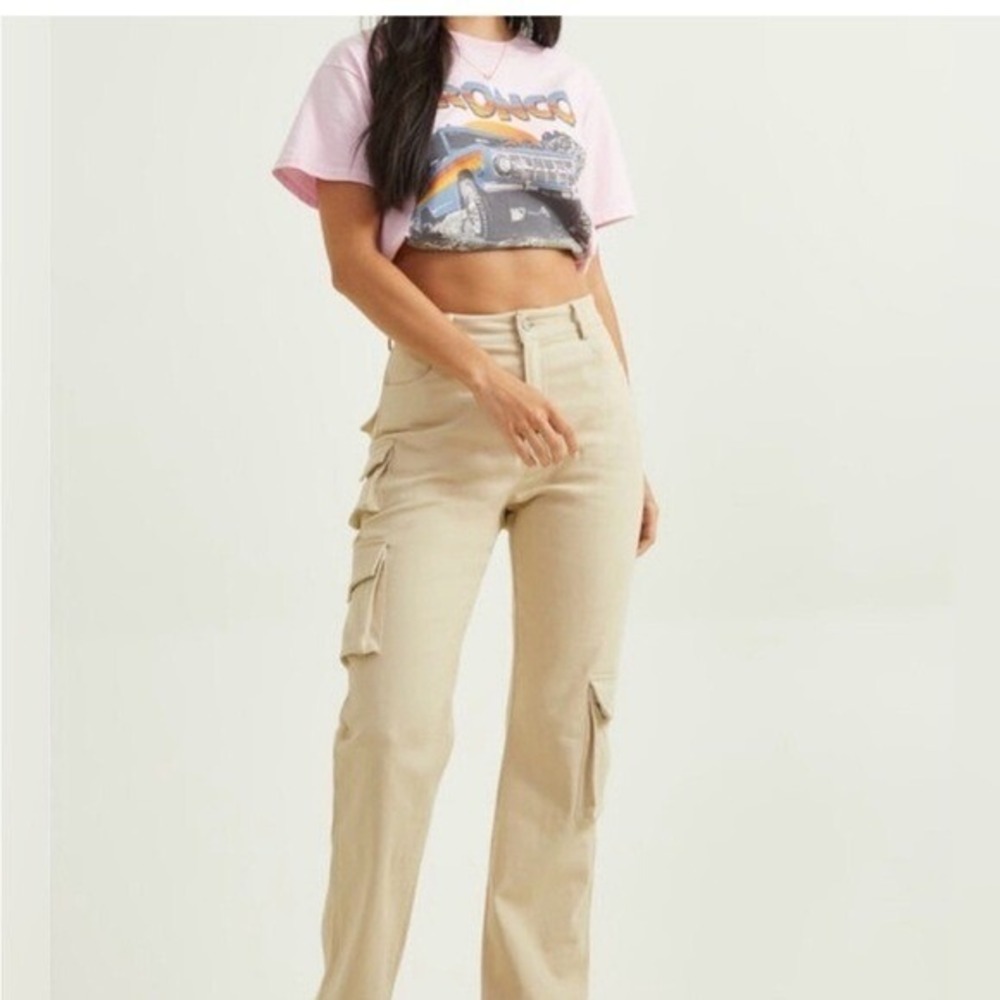 Altar'd State‎ Gina Size 28 Tan Beige Cargo Utility Baggy Relaxed Pants